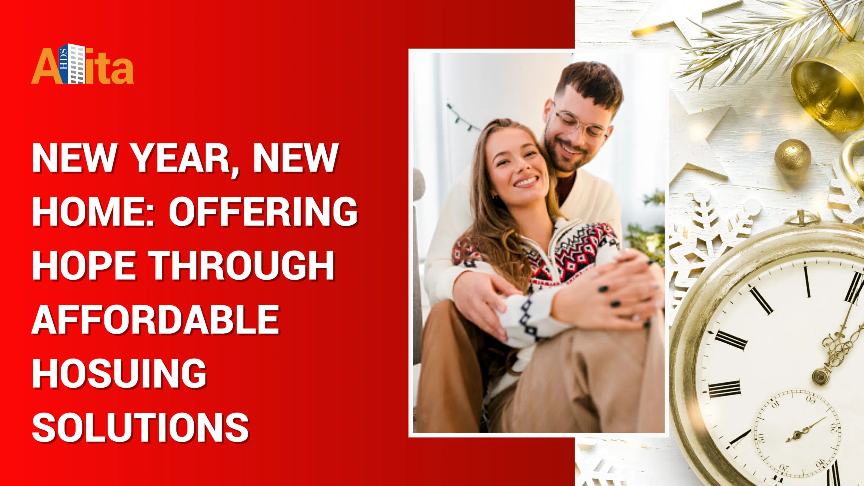 A hopeful image celebrating the New Year with a focus on affordable housing solutions that offer families new opportunities for stability and homeownership.